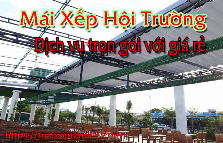 Thi cong mai xep hoi truong nha hang tiec cuoi